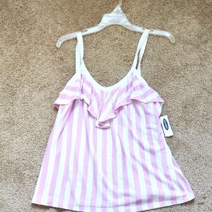 Old Navy Purple and White Striped Women's Top